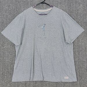Life Is Good T-Shirt Mens XXL Gray Short Sleeve Smiling Golfer Golfing Tee